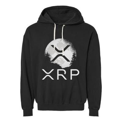 Ripple Coin Xrp Ledger Moon Cryptocurrency Bull Market Garment-Dyed Fleece Hoodie