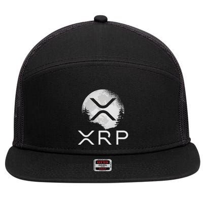 Ripple Coin Xrp Ledger Moon Cryptocurrency Bull Market 7 Panel Mesh Trucker Snapback Hat