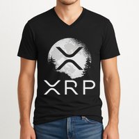 Ripple Coin Xrp Ledger Moon Cryptocurrency Bull Market V-Neck T-Shirt