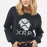 Ripple Coin Xrp Ledger Moon Cryptocurrency Bull Market Cropped Pullover Crew