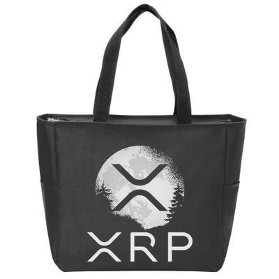 Ripple Coin Xrp Ledger Moon Cryptocurrency Bull Market Zip Tote Bag