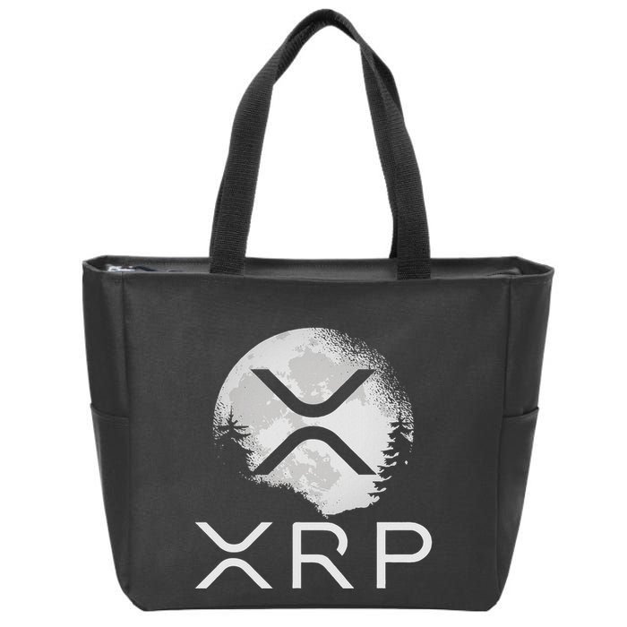 Ripple Coin Xrp Ledger Moon Cryptocurrency Bull Market Zip Tote Bag