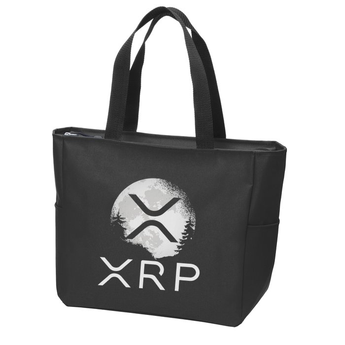 Ripple Coin Xrp Ledger Moon Cryptocurrency Bull Market Zip Tote Bag