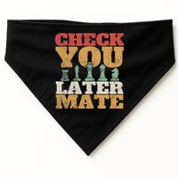 Retro Check You Later Mate Funny Checkmate Chess Pieces USA-Made Doggie Bandana