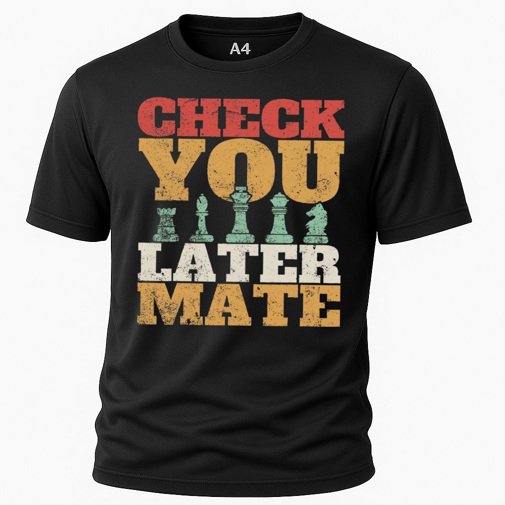 Retro Check You Later Mate Funny Checkmate Chess Pieces Performance Shirt