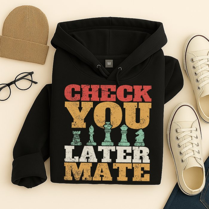 Retro Check You Later Mate Funny Checkmate Chess Pieces Hoodie