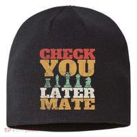 Retro Check You Later Mate Funny Checkmate Chess Pieces Sustainable Beanie