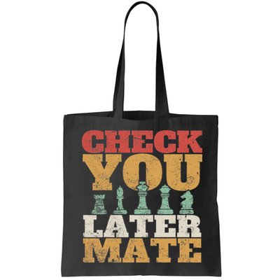 Retro Check You Later Mate Funny Checkmate Chess Pieces Bag