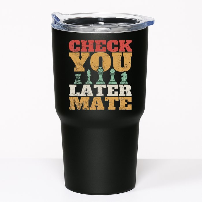 Retro Check You Later Mate Funny Checkmate Chess Pieces Tumbler