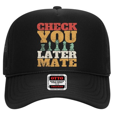 Retro Check You Later Mate Funny Checkmate Chess Pieces Trucker Hat
