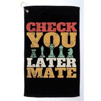 Retro Check You Later Mate Funny Checkmate Chess Pieces Golf Towel