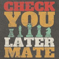 Retro Check You Later Mate Funny Checkmate Chess Pieces Cotton Canvas Backpack