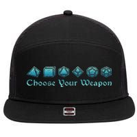 Rpg Choose Your Weapon Dice Rpg 7 Panel Mesh Trucker Snapback Hat