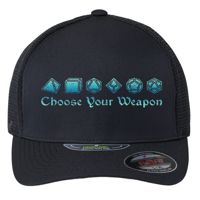 Rpg Choose Your Weapon Dice Rpg Flexfit Unipanel Trucker Cap
