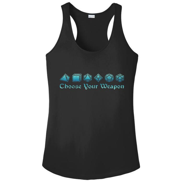 Rpg Choose Your Weapon Dice Rpg Ladies PosiCharge Competitor Racerback Tank