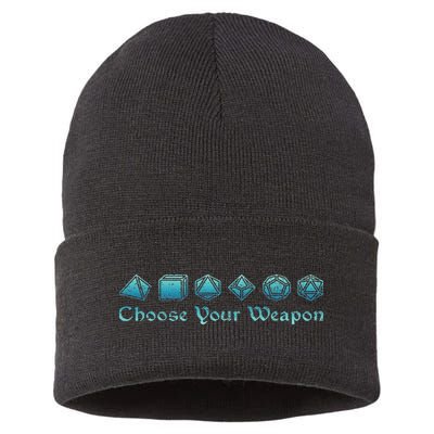 Rpg Choose Your Weapon Dice Rpg Sustainable Knit Beanie