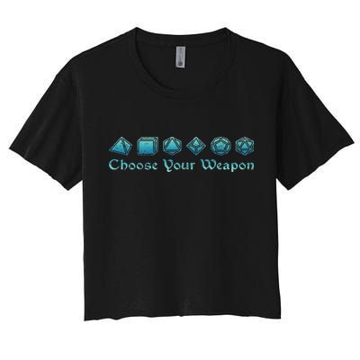 Rpg Choose Your Weapon Dice Rpg Crop Top