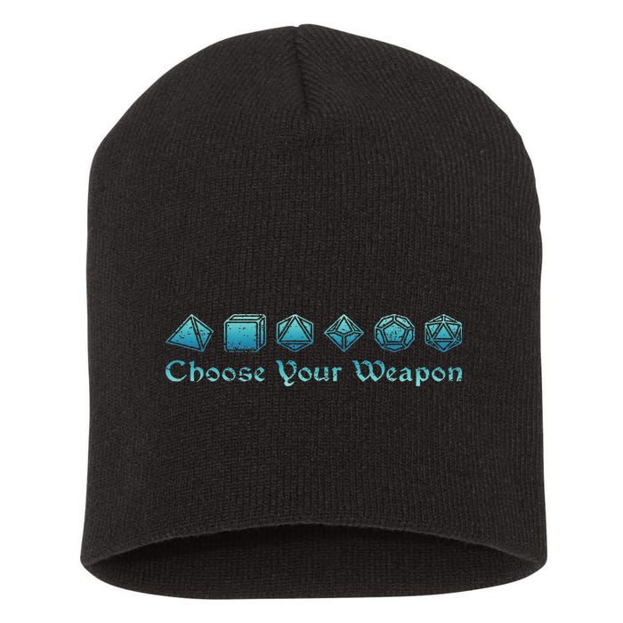 Rpg Choose Your Weapon Dice Rpg Short Acrylic Beanie