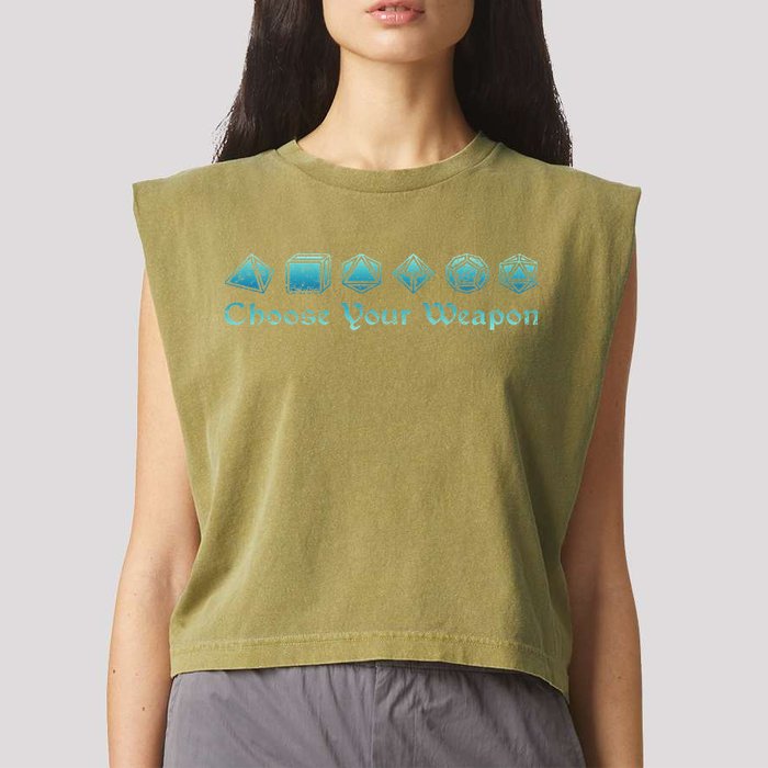 Rpg Choose Your Weapon Dice Rpg Garment-Dyed Women's Muscle Tee