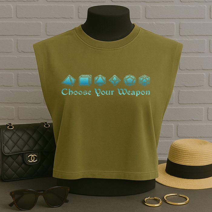 Rpg Choose Your Weapon Dice Rpg Garment-Dyed Women's Muscle Tee