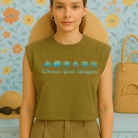 Rpg Choose Your Weapon Dice Rpg Garment-Dyed Women's Muscle Tee
