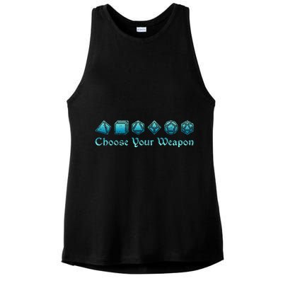 RPG Choose Your Weapon Dice   RPG  Ladies PosiCharge Tri-Blend Wicking Tank
