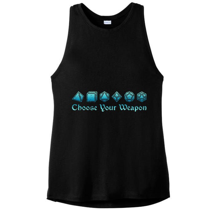 RPG Choose Your Weapon Dice   RPG  Ladies PosiCharge Tri-Blend Wicking Tank