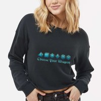 RPG Choose Your Weapon Dice   RPG  Cropped Pullover Crew