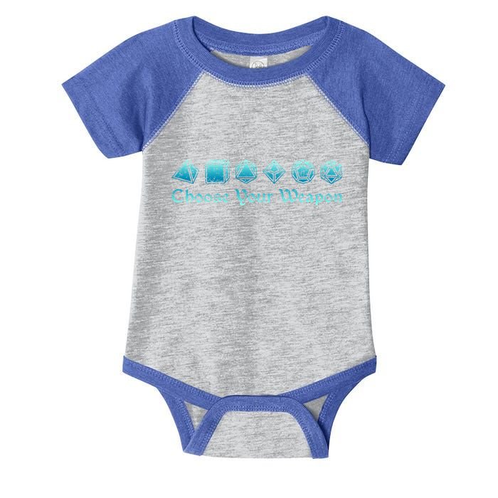 RPG Choose Your Weapon Dice   RPG  Infant Baby Jersey Bodysuit