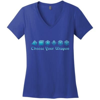 RPG Choose Your Weapon Dice   RPG  Women's V-Neck T-Shirt