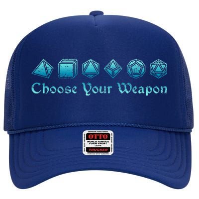 RPG Choose Your Weapon Dice   RPG  High Crown Mesh Back Trucker Hat