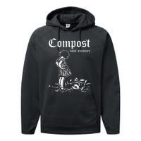 Retro Compost Your Enemies Vintage Dark Performance Fleece Hoodie