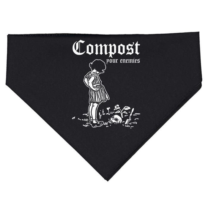 Retro Compost Your Enemies Vintage Dark USA-Made Doggie Bandana