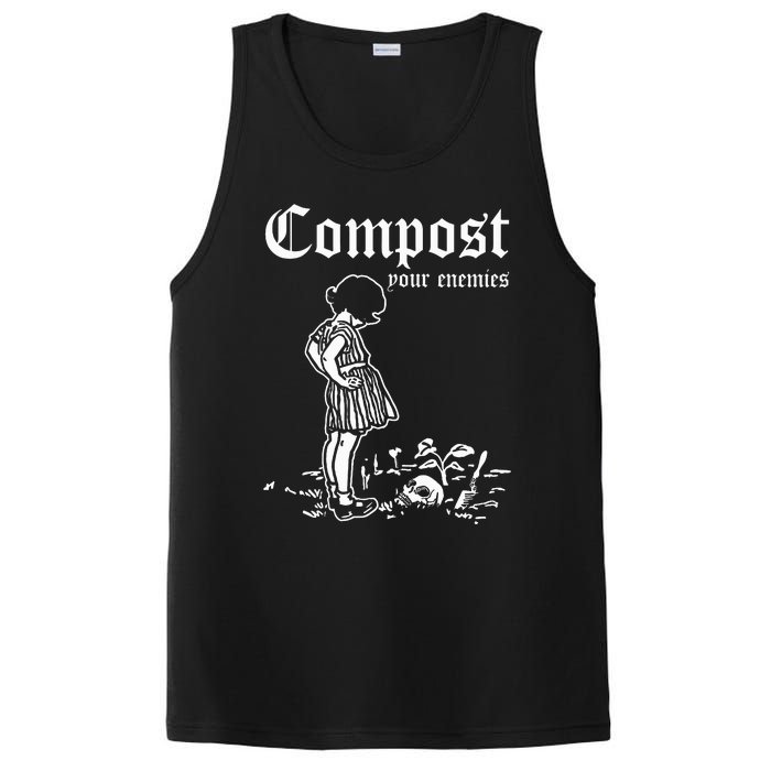 Retro Compost Your Enemies Vintage Dark PosiCharge Competitor Tank