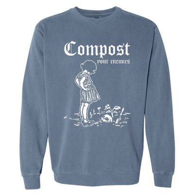 Retro Compost Your Enemies Vintage Dark Garment-Dyed Sweatshirt