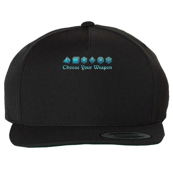 Rpg Choose Your Weapon Dice Rpg Wool Snapback Cap