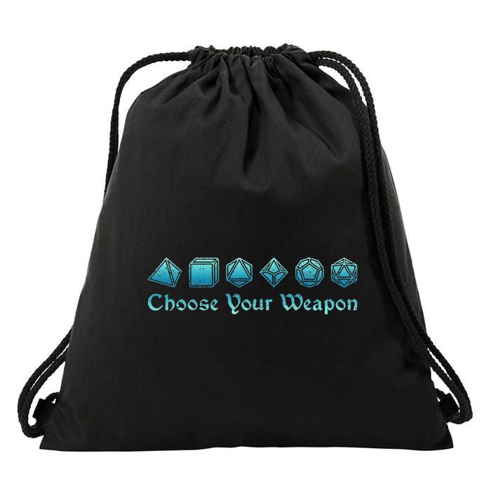 Rpg Choose Your Weapon Dice Rpg Drawstring Bag