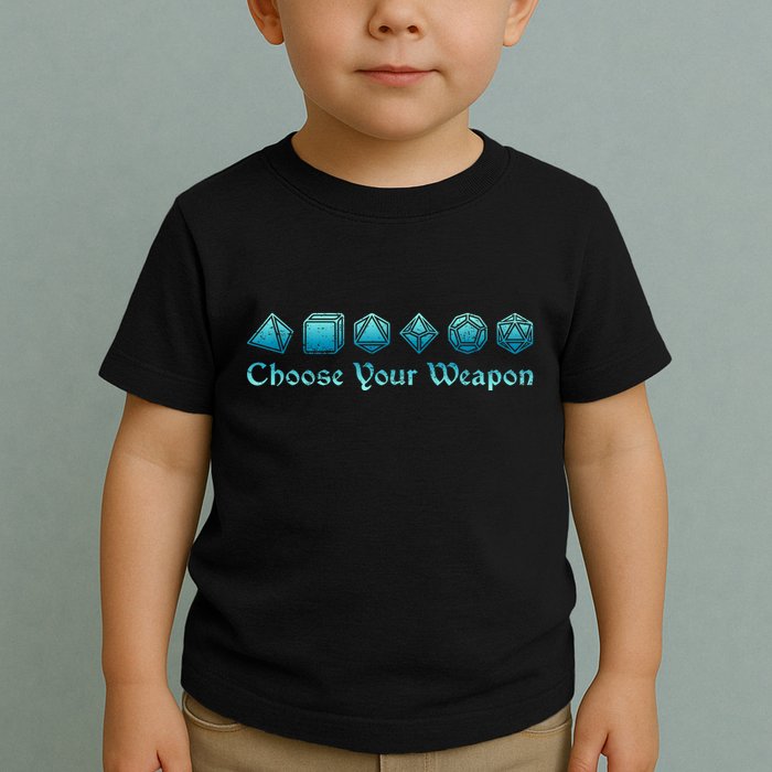 Rpg | Choose Your Weapon Dice | Rpg Toddler T-Shirt