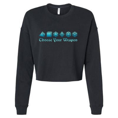 Rpg | Choose Your Weapon Dice | Rpg Cropped Pullover Crew