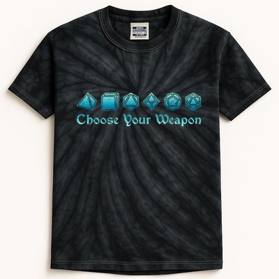 Rpg | Choose Your Weapon Dice | Rpg Kids Tie-Dye T-Shirt
