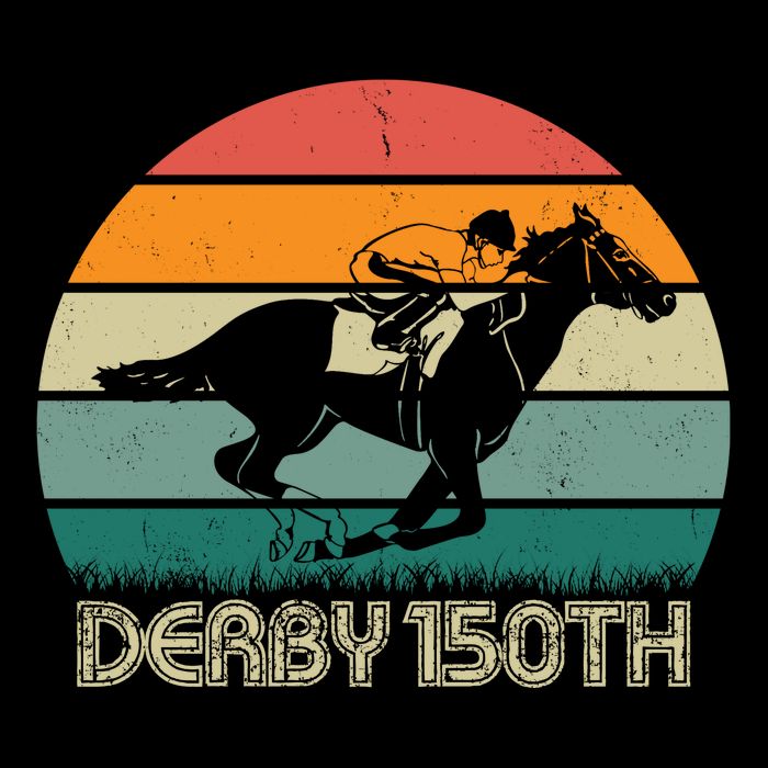 Retro Derby 150th Horse Racing Vintage Sunset Backpack
