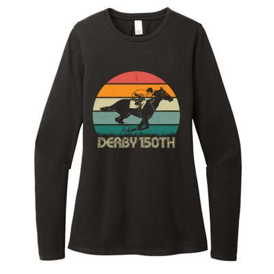 Retro Derby 150th Horse Racing Vintage Sunset Womens CVC Long Sleeve Shirt