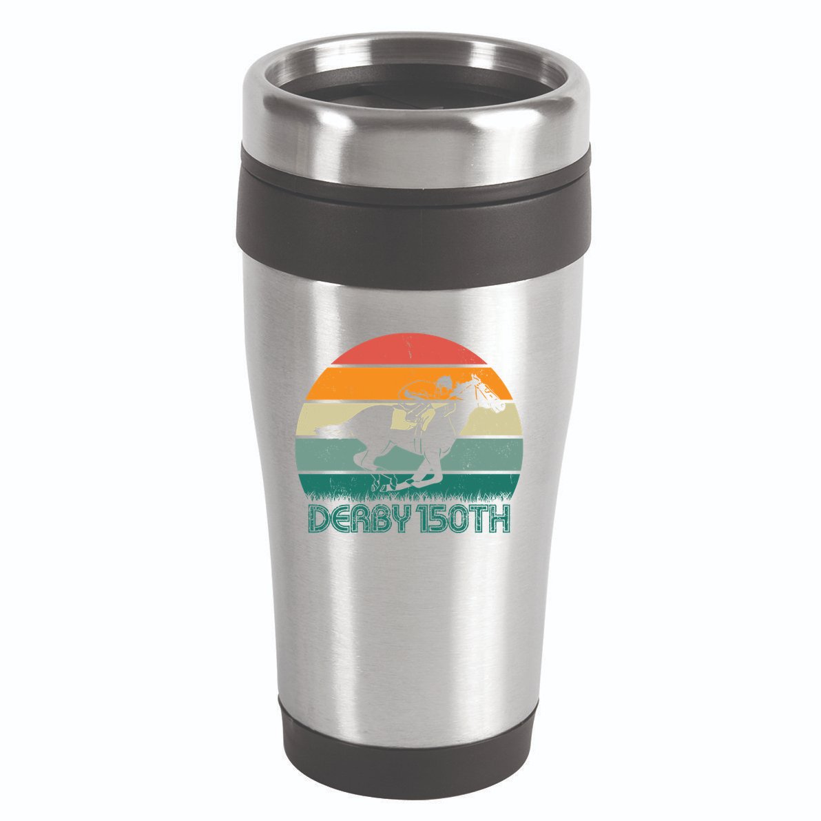 Retro Derby 150th Horse Racing Vintage Sunset 16oz Travel Tumbler