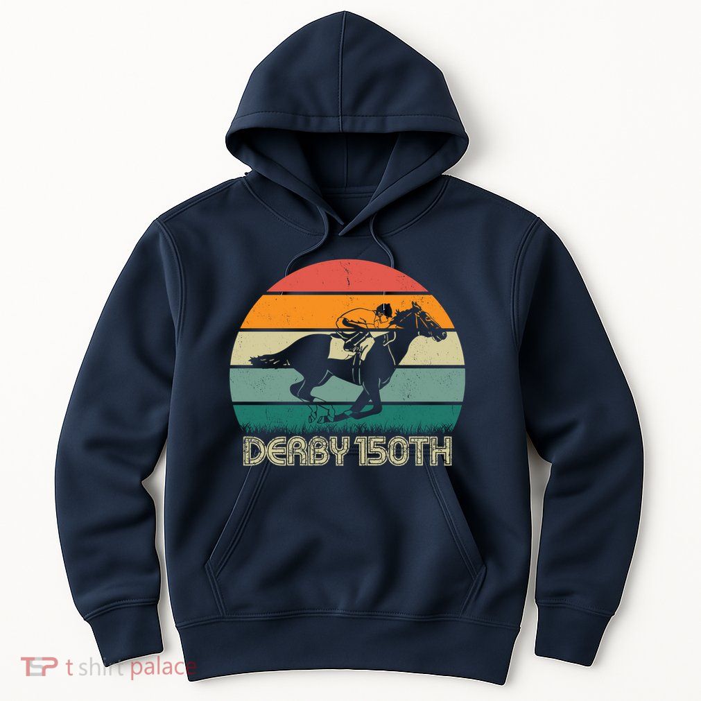 Retro Derby 150th Horse Racing Vintage Sunset Hoodie