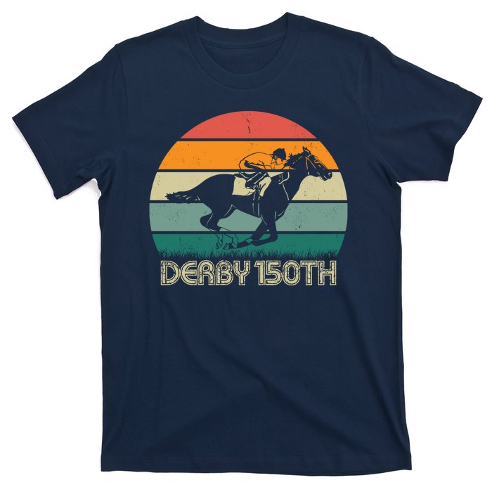 Retro Derby 150th Horse Racing Vintage Sunset T-Shirt