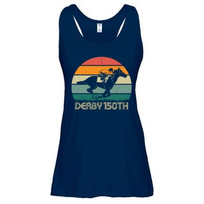 Retro Derby 150th Horse Racing Vintage Sunset Ladies Essential Flowy Tank