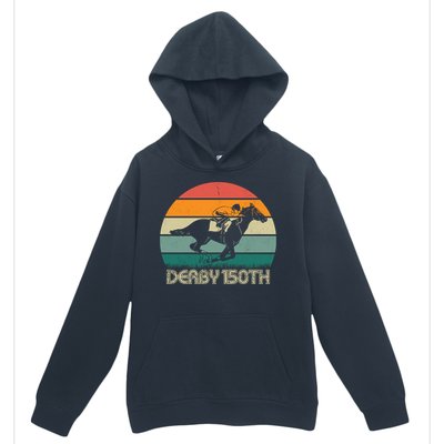 Retro Derby 150th Horse Racing Vintage Sunset Urban Pullover Hoodie