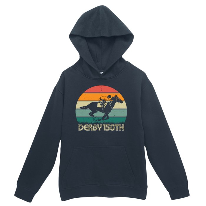 Retro Derby 150th Horse Racing Vintage Sunset Urban Pullover Hoodie