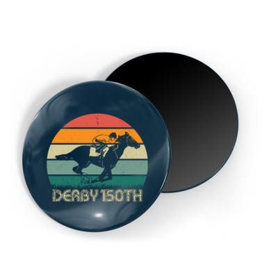 Retro Derby 150th Horse Racing Vintage Sunset Magnet