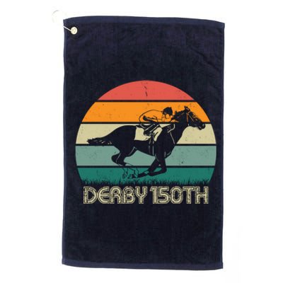 Retro Derby 150th Horse Racing Vintage Sunset Platinum Collection Golf Towel